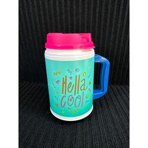 Whirley Hella Cool Insulated Travel Mug 24oz Teal Blue Pink 90s Style MM-24